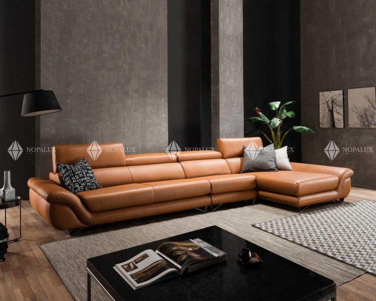 Sofa góc da 4 chỗ tựa gật gù NOPA 105G