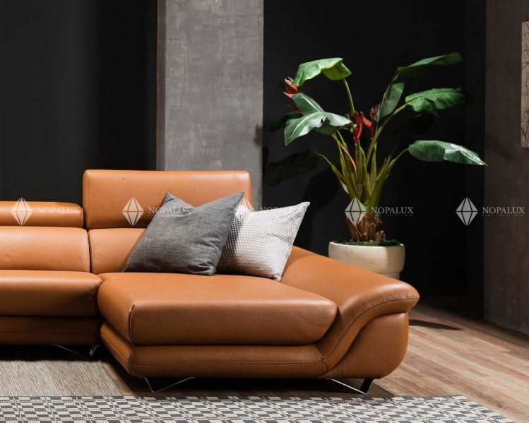 Sofa góc da 4 chỗ tựa gật gù NOPA 105G
